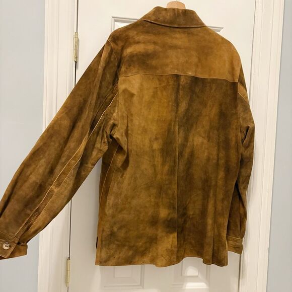 Jhanes Barnes Soft Leather Shirt Jacket Size 44 Brown Western Cowboy - Picture 4 of 7